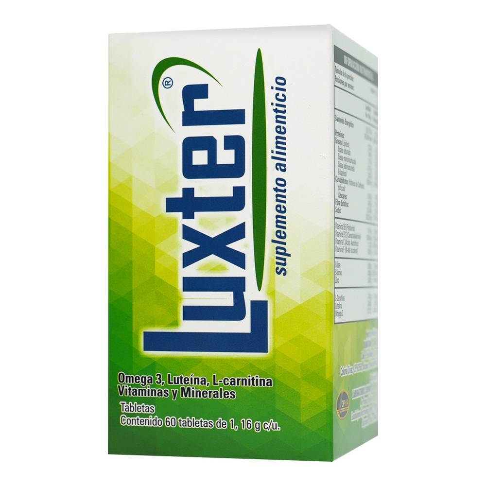 Luxter Suplemento Alimenticio Tabletas 60 Farmacia Coyoacn Luxter Suplemento Alimenticio Tabletas 60 Farmacia Coyoacn