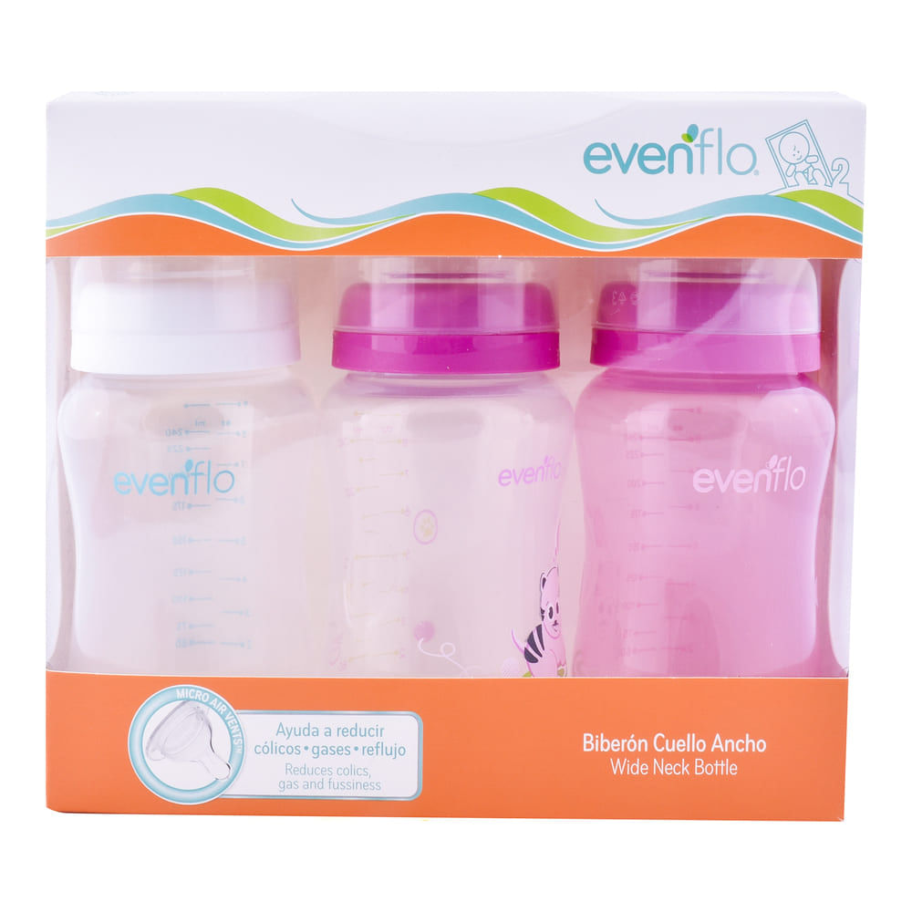 biberon evenflo cuello ancho Biberón Evenflo Cuello Ancho 9 Onzas 3 Piezas – Farmacia Coyoacán
