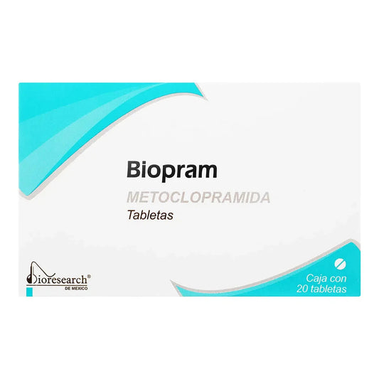 Biopram Metoclopramida 10 Mg 20 Tabletas Genérico Bioresearch