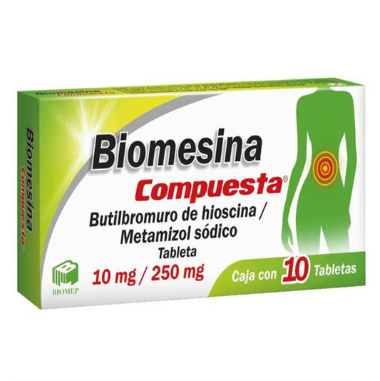 Butilhioscina/Metamizol 10/250 Mg 10 Grageas Genérico Com Biomep
