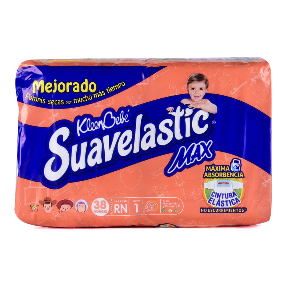 Pañal Kleen Bebé Suavelastic Recién Nacido Etapa 40 Piezas