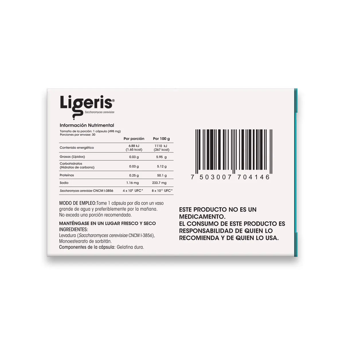 Ligeris 498 Mg Suplemento Alimenticio 30 Cápsulas