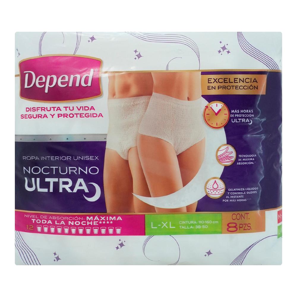 Ropa Interior Depend Unisex Nocturno Ultra Grande Piezas