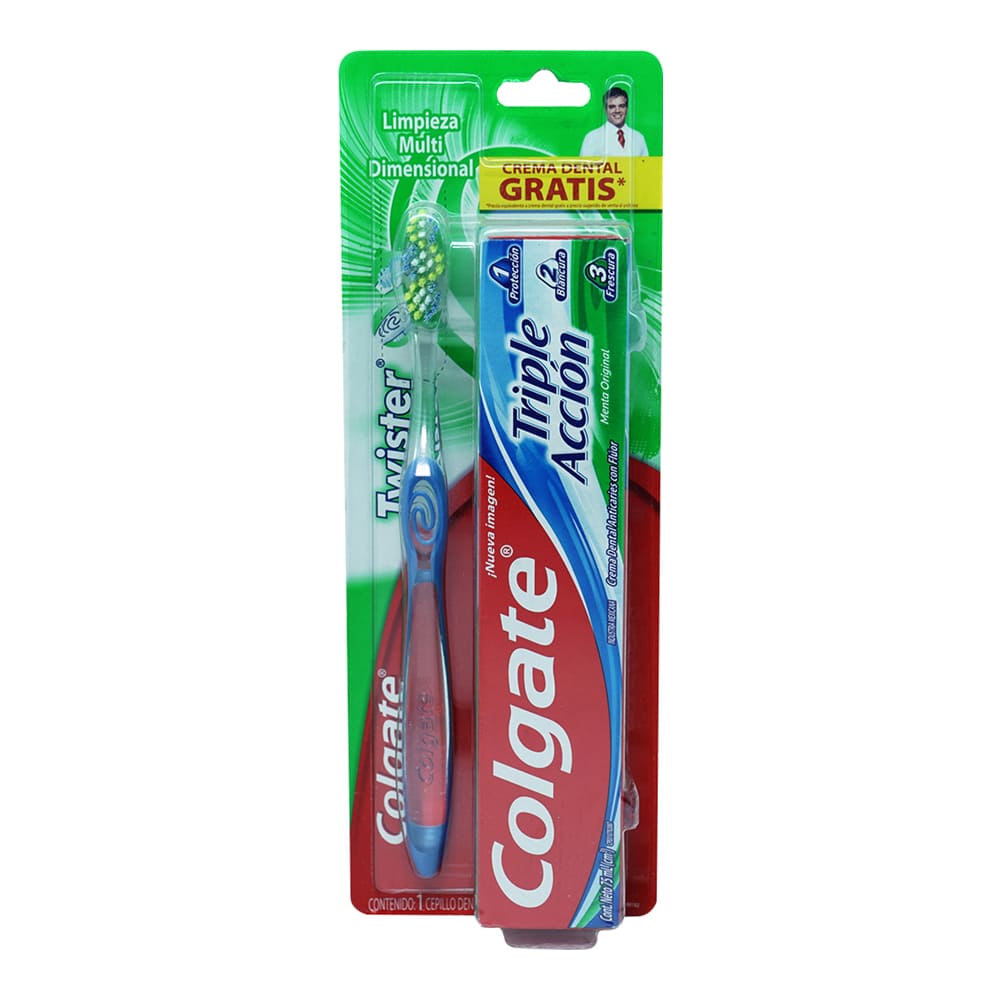 Cepillo Dental Twister Fresh Más Crema Dental Triple Gratis 75 Ml
