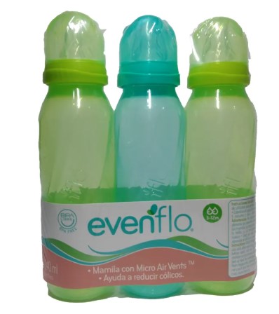 Biberón Evenflo Classic Hexag 8Oz C/3