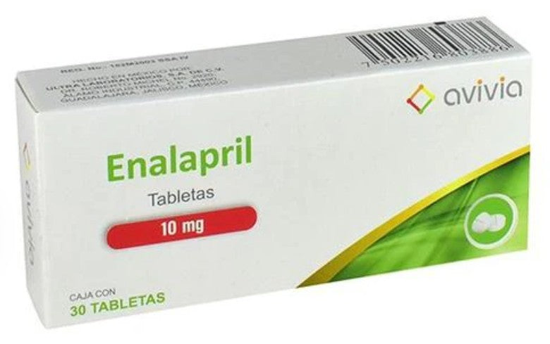 Enalapril 10 Mg 30 Tabletas Genérico Avivia