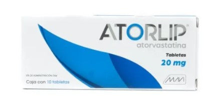 Atorlip Atorvastatina 20 Mg 10 Tabletas Genérico Mavi