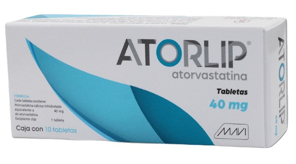 Atorlip Atorvastatina 40 Mg 10 Tabletas Genérico Mavi
