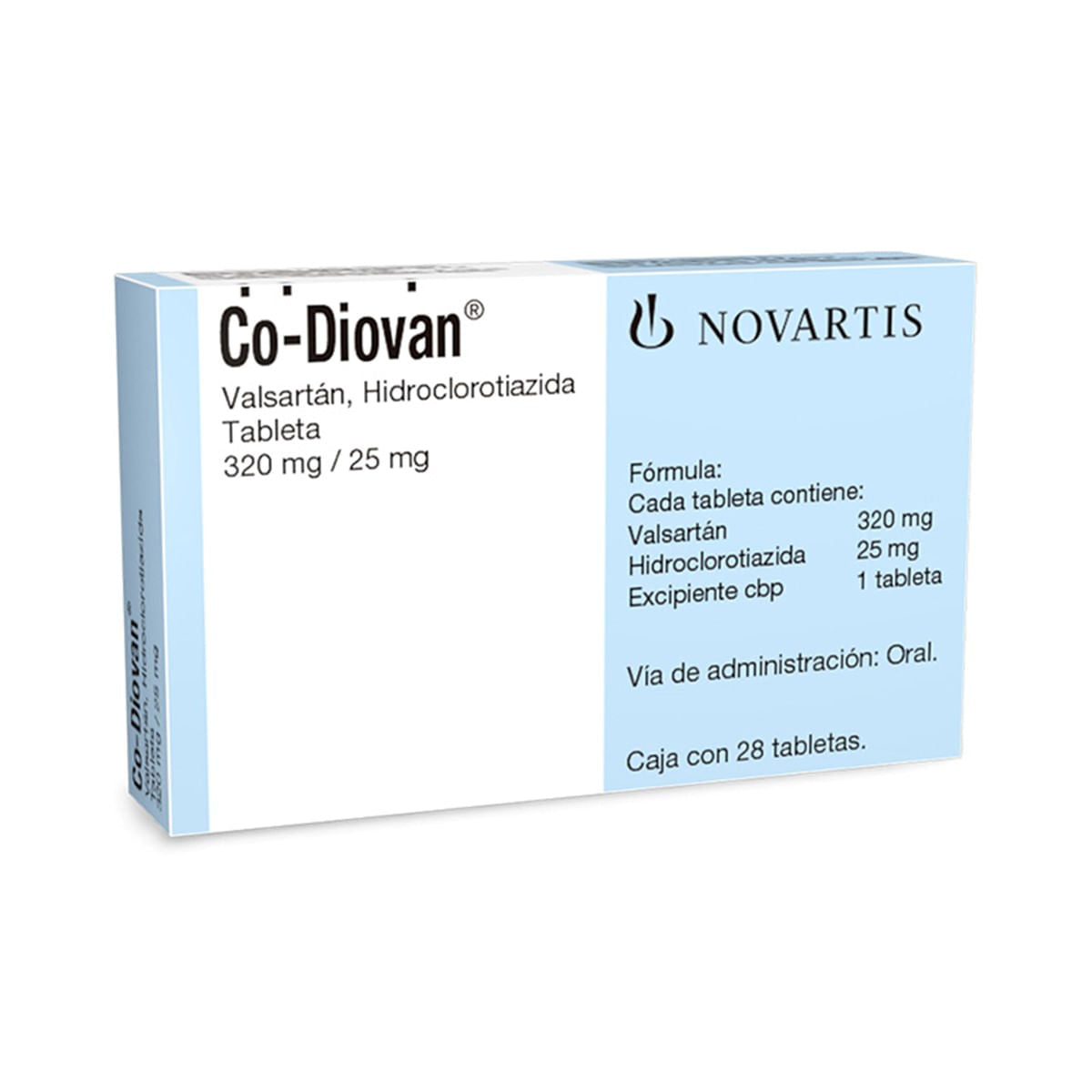 Co-Diovan Valsartán, Hidroclorotiazida 320/25 Mg Caja Con 28 Tabletas ...