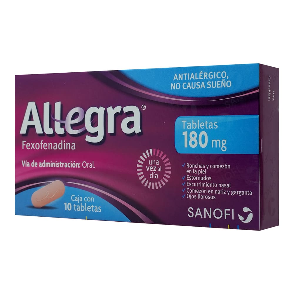 Allegra 180 Mg Tratamiento Para La Alergia Y Urticaria Antihistamínico ...