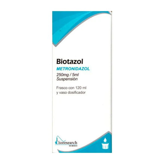 Biotazol Metronidazol 250 Mg/5 mL Suspensión 120 mL Genérico Bioresearch