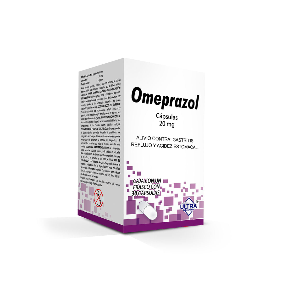 Omeprazol 20 Mg 30 Cápsulas Genérico Ultra Lab – Farmacia Coyoacán