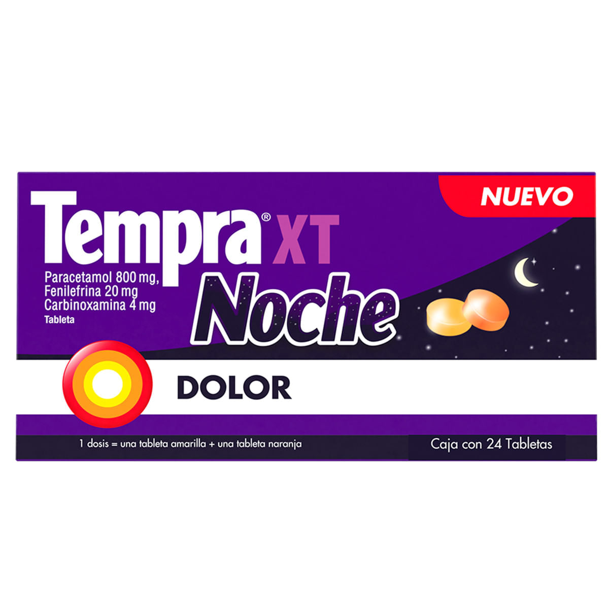Tempra XT Noche 800/20/4 Mg 24 Tabletas – Farmacia Coyoacán