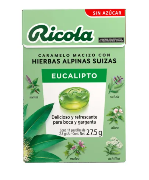 Caramelo Ricola Eucalipto Sin Azúcar 11 Piezas
