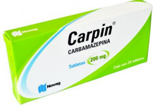 Carpin Carbamazepina 200 Mg 20 Tabletas Genérico Novag Inf