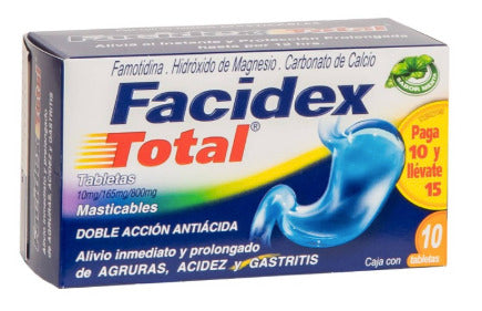 Facidex Total 10 Tabletas Masticables 5 Gratis