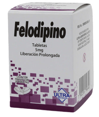 Felodipino 5 Mg 20 Tabletas Genérico Ultra Lab