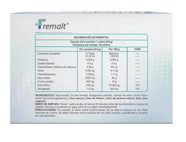 Fremalt Suplemento Alimenticio Cero Azúcar 30 Sobres