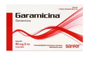 Garamicina 80 Mg Frasco Ámpula 2 Ml