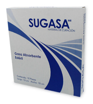Gasa Absorbente Estéril Sugasa 10x10 Cm 10 Piezas