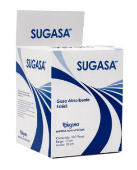 Gasa Absorbente Estéril Sugasa 10x10 Cm 100 Piezas