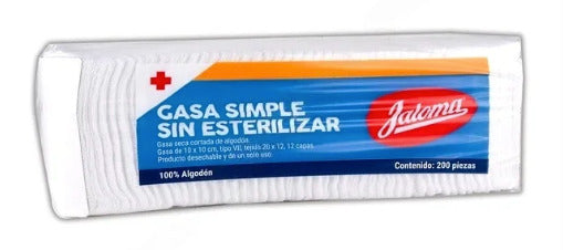 Gasa Sin esterilizar Jaloma 10X10 200 Piezas