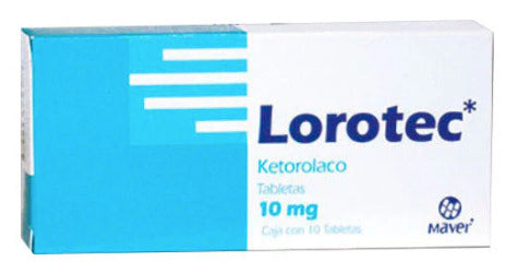 GE LOROTEC (KETOROLACO) 10 MG - TAB 10