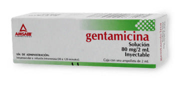 Gentamicina 80 Mg Solución Inyectable 2 Ml Genérico Amsa