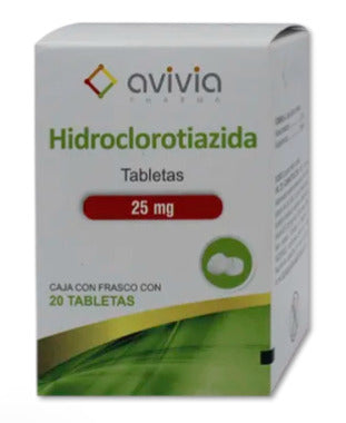 Hidroclorotiazida 25 Mg 20 Tabletas Genérico Avivia