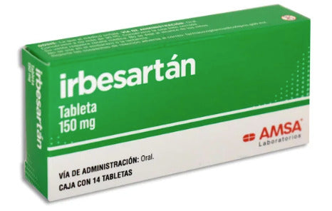 Irbesartán 150 Mg 14 Tabletas Genérico Amsa