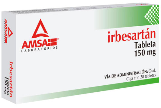 Irbesartán 150 Mg 28 Tabletas Genérico Amsa