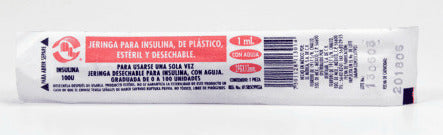 Jeringa Desechable Dl 1 Ml Insulina 29 G X 13 Mm