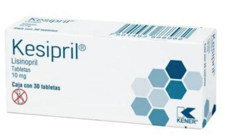 Kesipril Lisinopril 10 Mg 30 Tabletas Genérico Kener