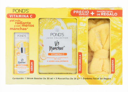 Kit Ponds Serum 30 Ml + 3 Mascarillas + Diadema Facial