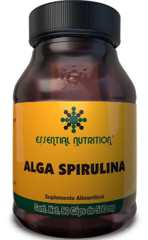 Alga Spirulina 500 Mg Suplemento Alimenticio 60 Cápsulas