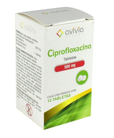 Ciprofloxacino 500 Mg 12 Tabletas Genérico Avivia