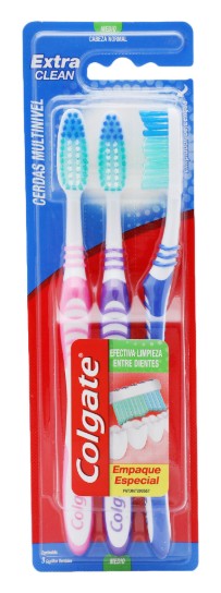 Cepillo Dental Colgate Extra Clean 3 Pack