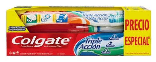 Cepillo Dental Colgate Triple Acción + Crema Dentral 50 Ml