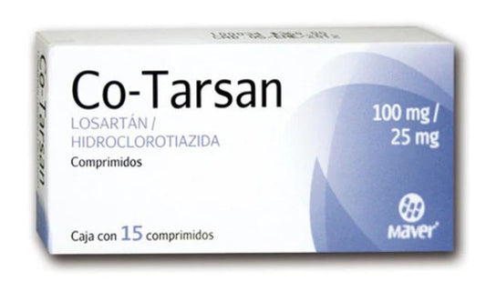 CO-TARSAN 100/25MG 15COMPS (LOSARTAN-HIDROCL)