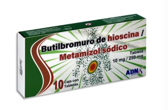Butilhioscina/Metamizol 10/250 Mg 10 Grageas Genérico Adn Pharma