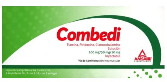 Combedi Tiamina/Piridoxina/Cianocobalamina 100 Mg Solución Inyectable 5 Ampolletas Genérico Amsa