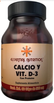 Calcio-Vitamina D-3 500 Mg Suplemento Alimenticio 60 Cápsulas