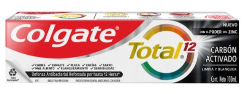 Crema Dental Colgate Total12 Carbón Activado 100 Ml