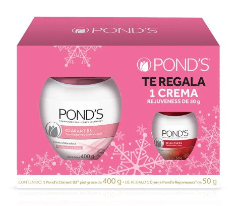 Crema Pond's Aclarante B3 400 G + Rejuveness 50 G