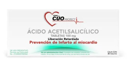 Cuoprotec Ácido Acetilsalicílico Liberación Retardada 100 Mg 30 Tabletas