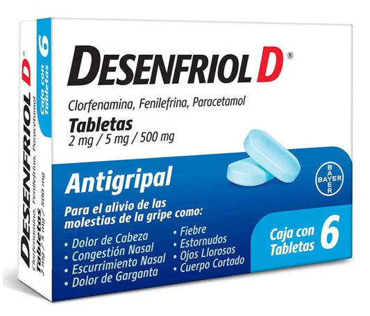 Desenfriol-D 2/5/500 Mg 6 Tabletas