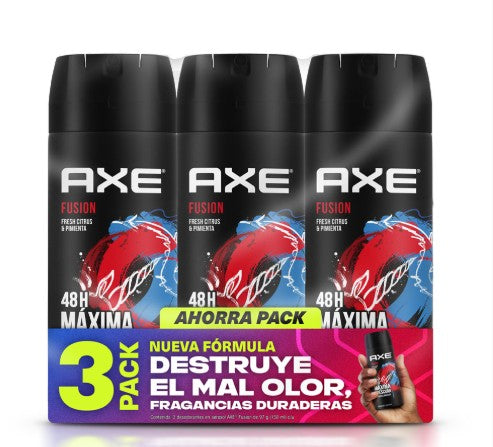 Desodorante Axe Men Fusion Spy3Pk 150 Ml