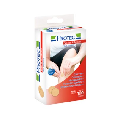 Bandas Adhesivas Protec Circulares Piel 100 Piezas