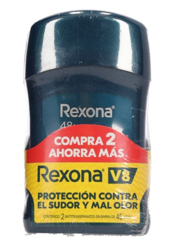 Desodorante Rexona V8 48H Stick 45 G Two Pack