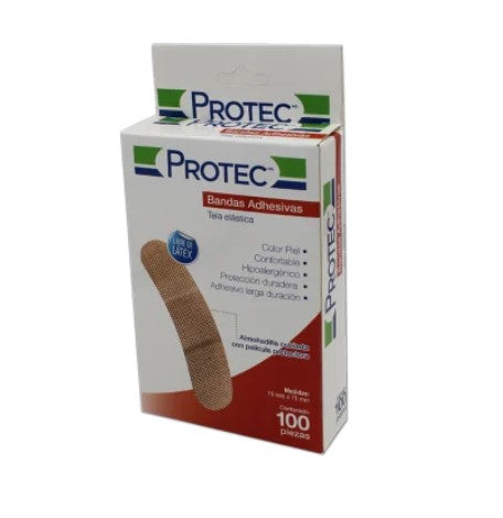 Bandas Adhesivas Protec Rectas Piel 100 Piezas